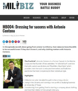 MB004  Dressing for success with Antonio Centeno   MILBIZMILBIZ