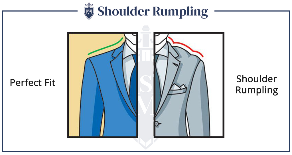 suit shoulder rumpling