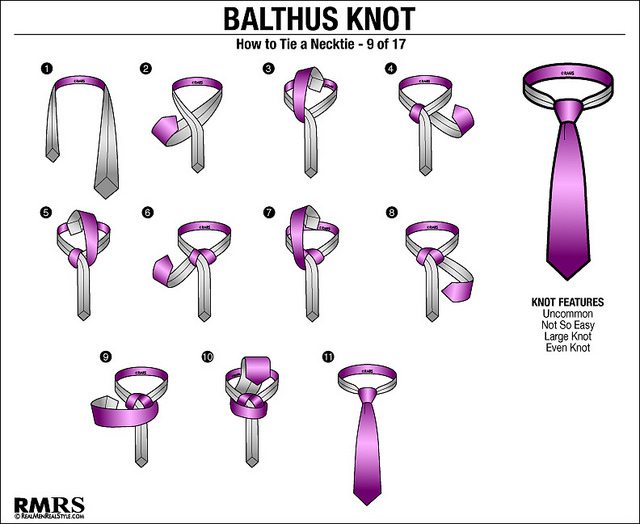 fancy ways to tie a necktie - how to tie a Balthus knot