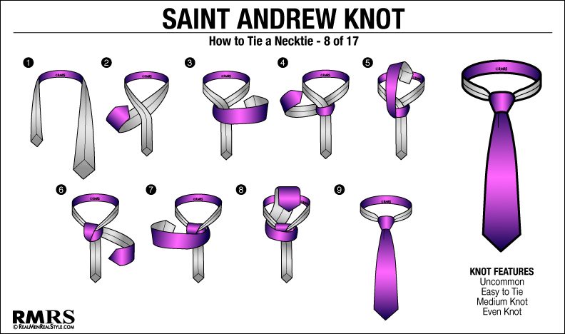 how to tie a Saint Andrew knot