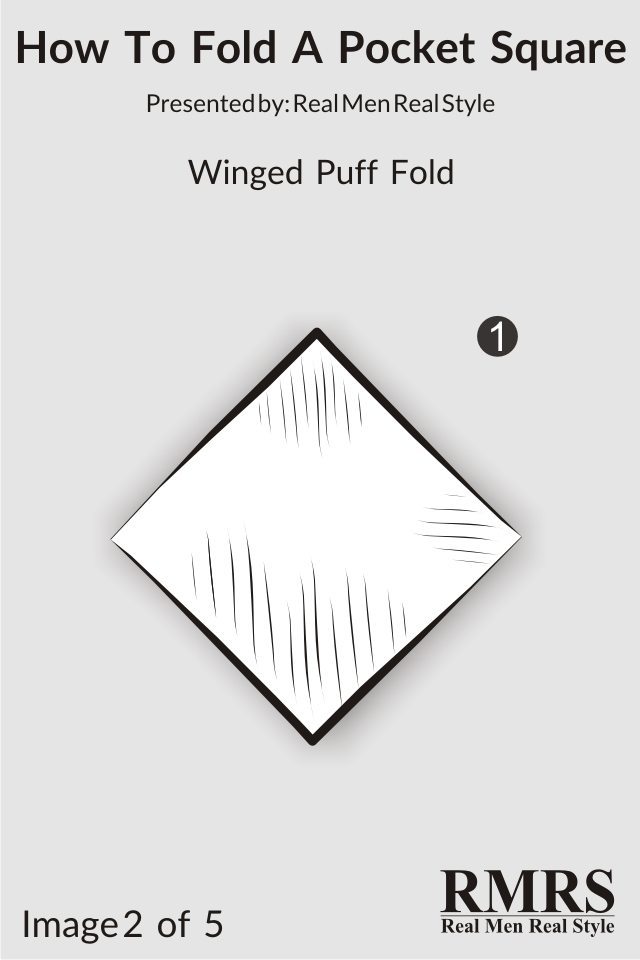 Winged Puff Pocket Square Fold image 2