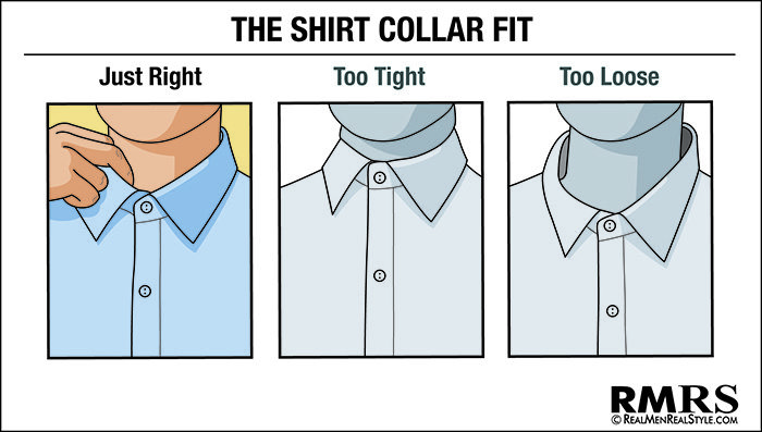 how mens dress shirt should fit collar