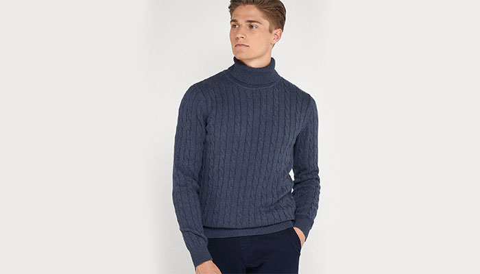 cold weather fashion cable knit turtleneck
