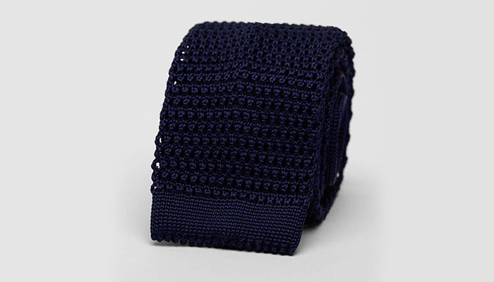 cold weather fashion knitted tie navy