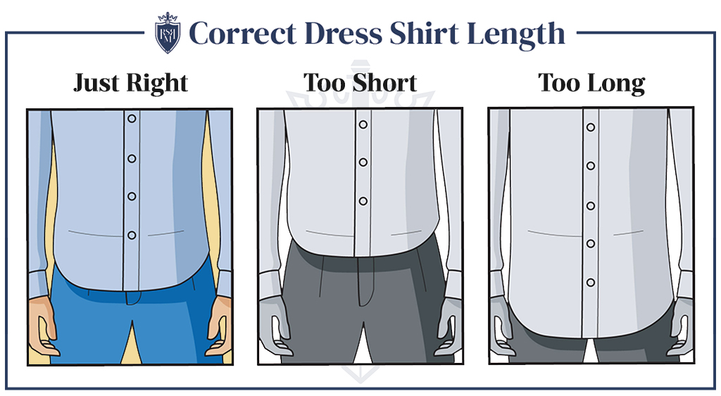 infographic correct mens shirt length