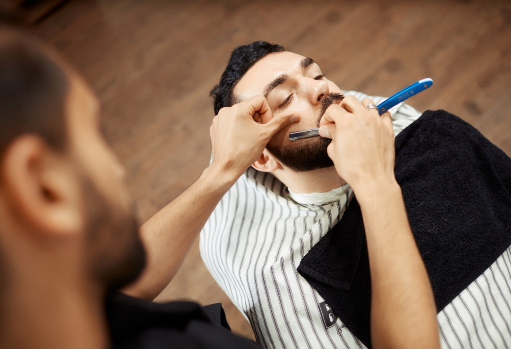 Barber Shave With A-Straight Razor