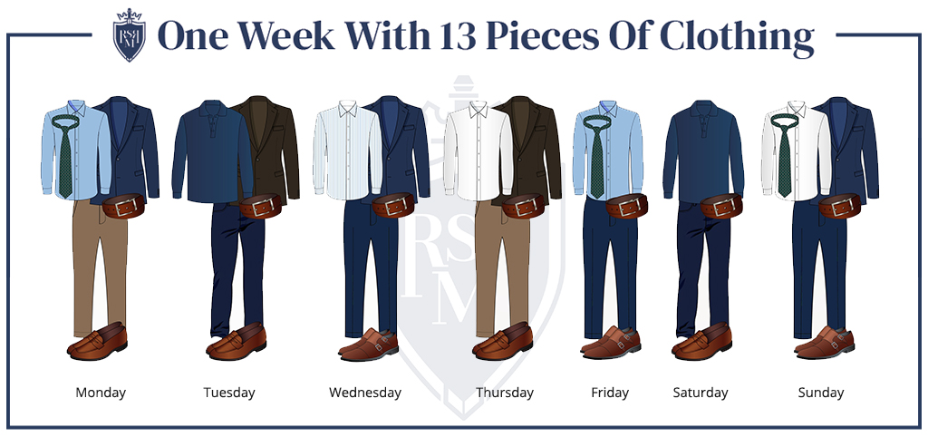 Infographic - One Week With 13 Pieces Of Clothing