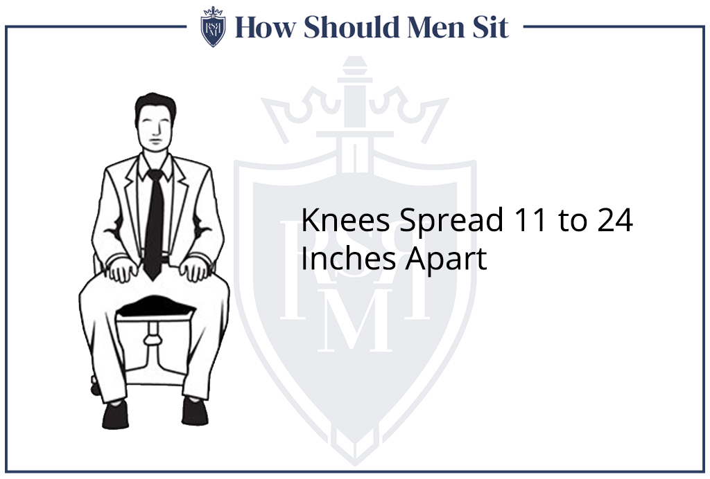 men sitting with knees spread