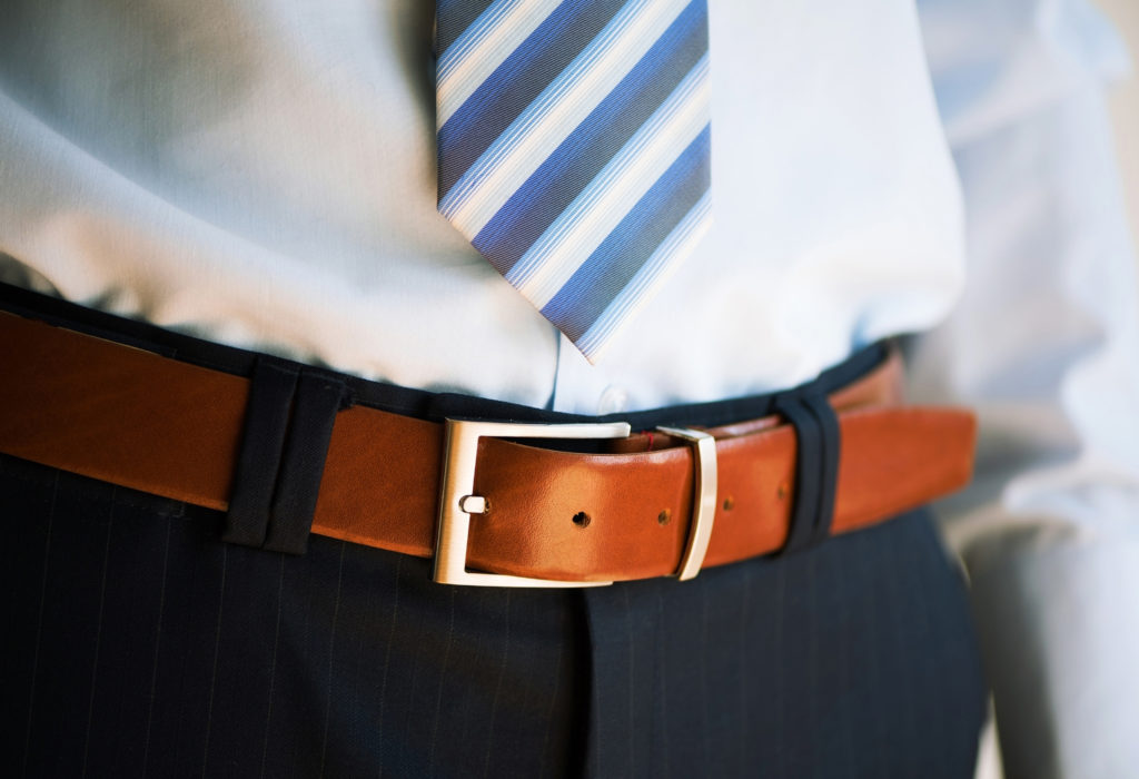 man wearing a belt