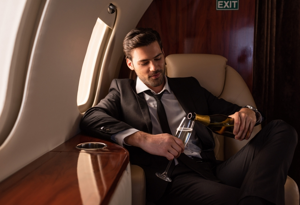 Man in Suit on A Jet