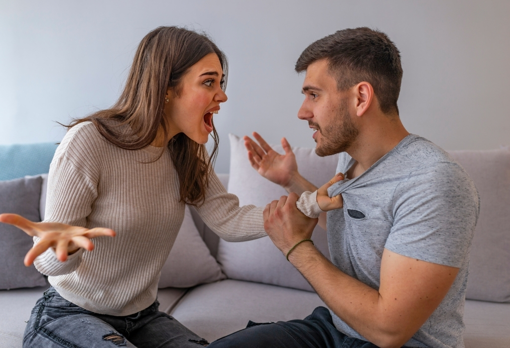 Woman Screaming at man