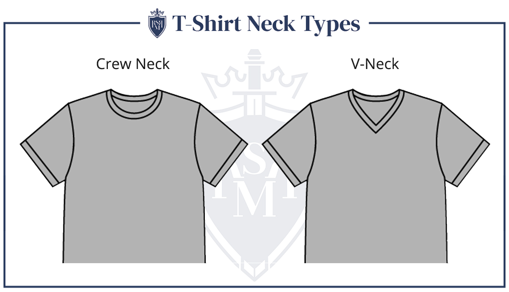 crew neck and V-neck T-shirts