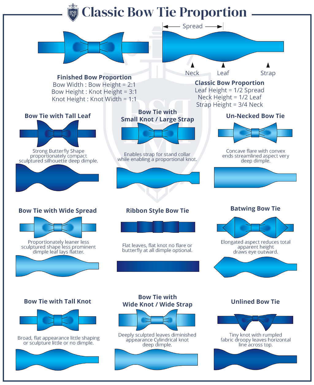 Different bow tie proportions