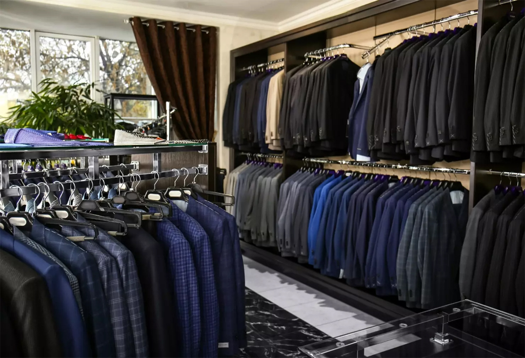 variety of different suits in a store