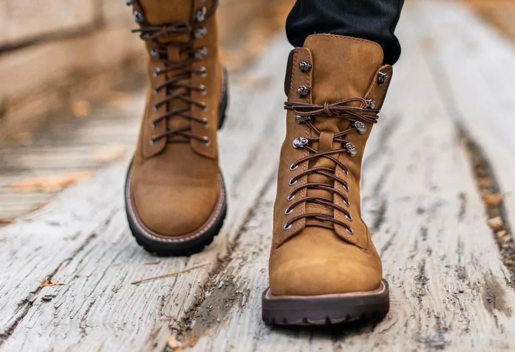 beige combat boots