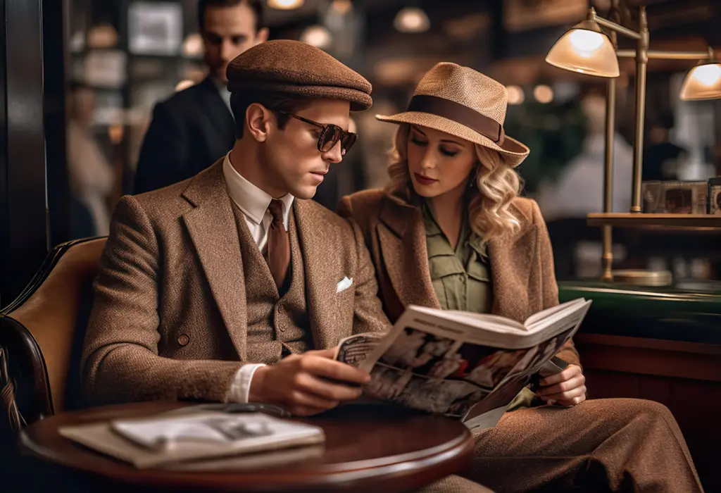 man and woman reading a book together