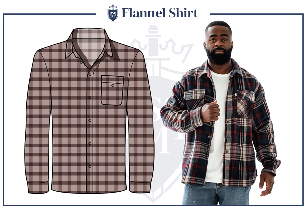 men's lumberjack flannel shirt infographics