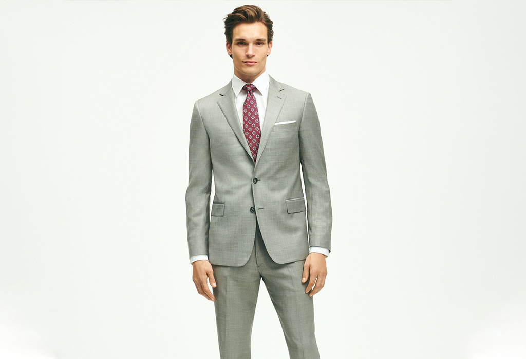 Classic Fit Wool Sharkskin 1818 Suit by Brooks Brothers