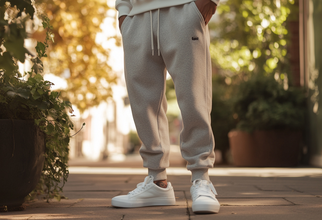 sweatpants with white sneakers