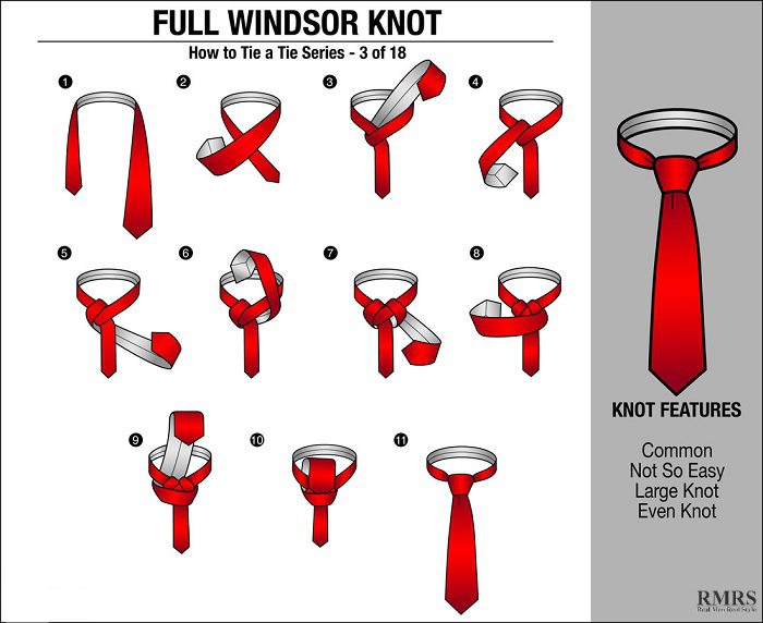 how to tie a tie: full Windsor knot