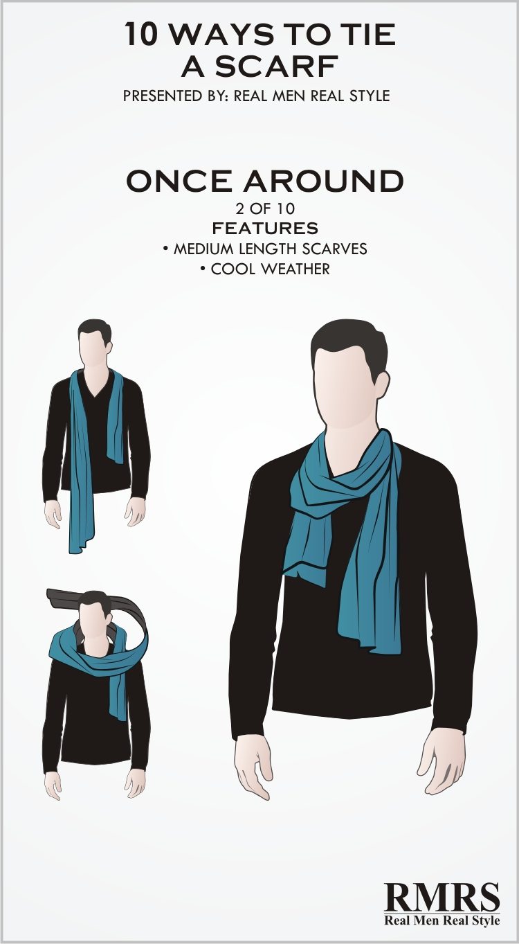 how to wear a scarf men - once around